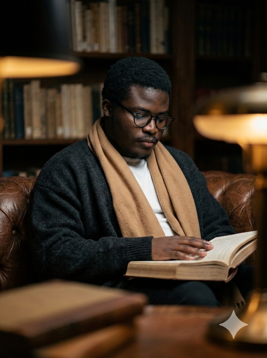 Portrait en bibliothèque