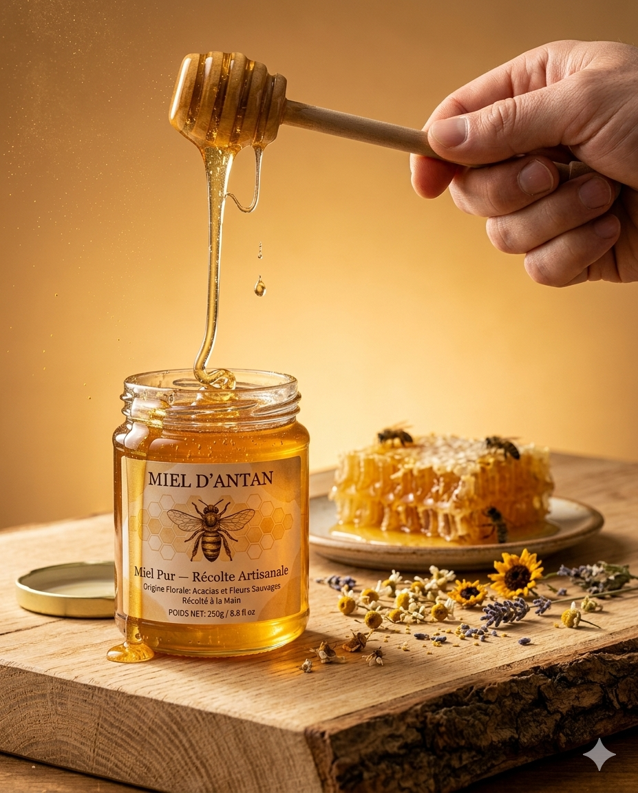 Après du visuel miel artisanal